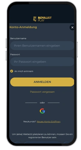 Royalist Play registrieren